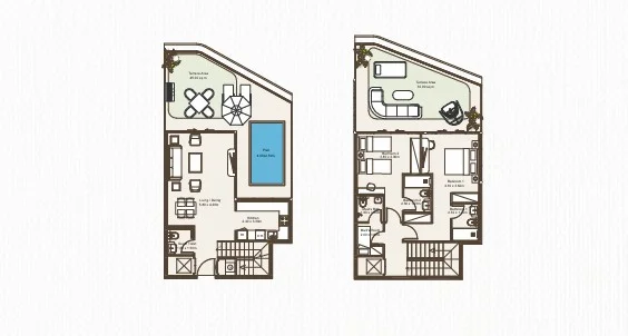 2 BR floor plan