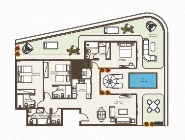 3 BR floor plan